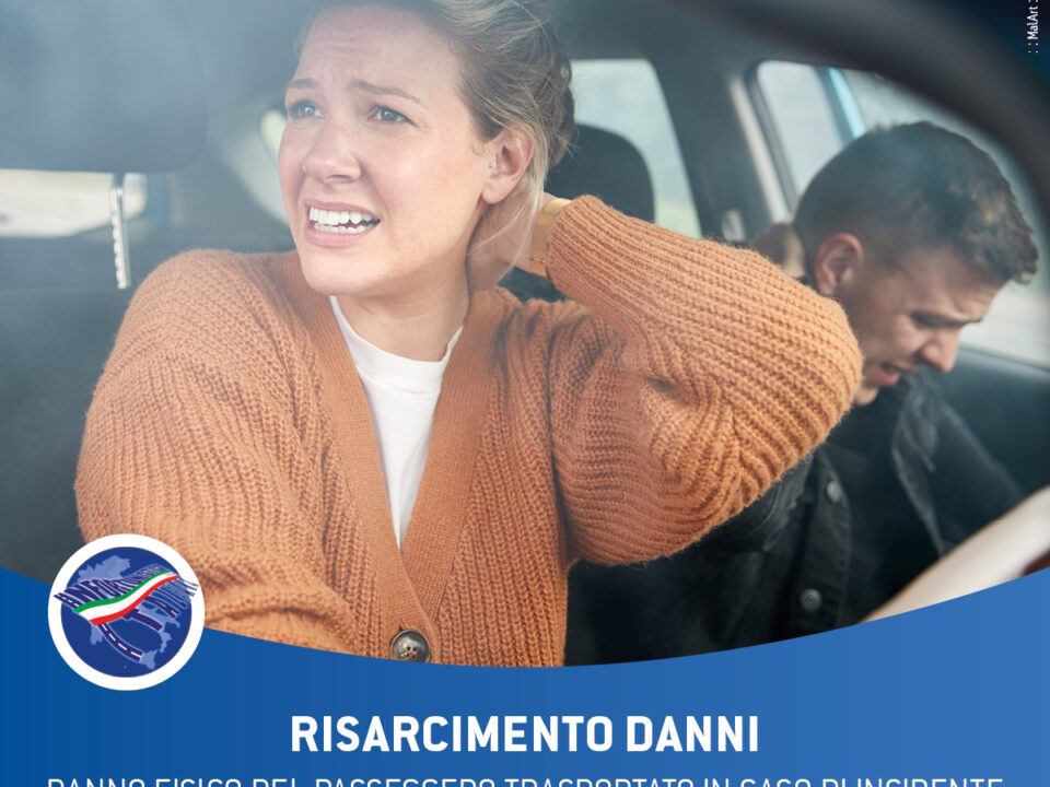 danni fisici del passeggero trasportato sinistro incidente stradale