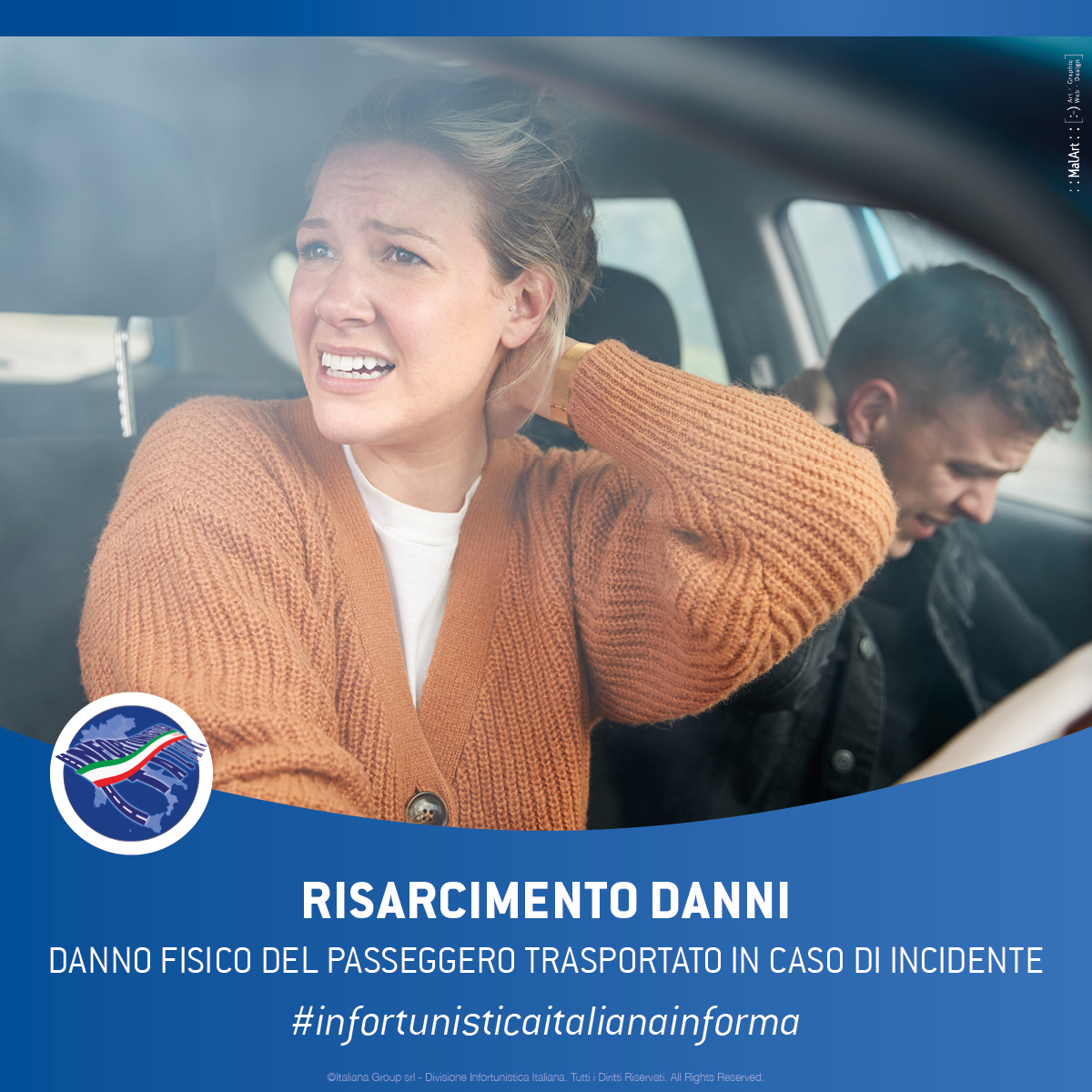 danni fisici del passeggero trasportato sinistro incidente stradale