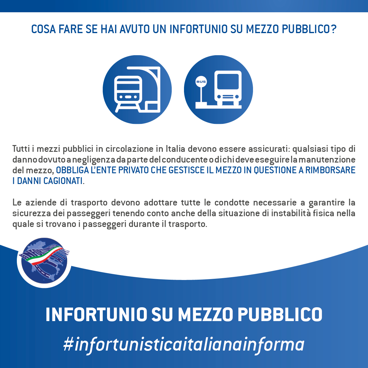 infortunio su mezzo pubblico