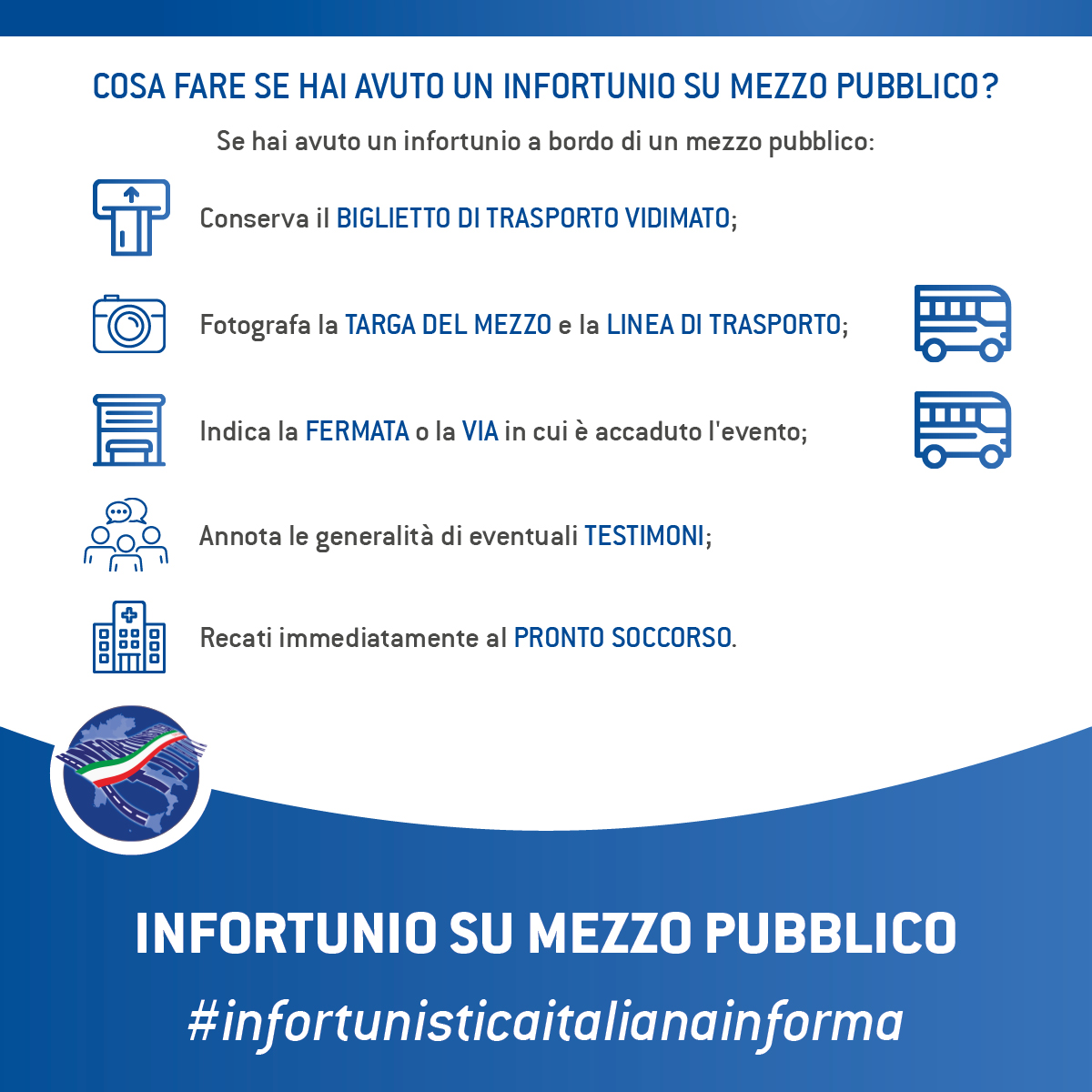 infortunio su mezzo pubblico