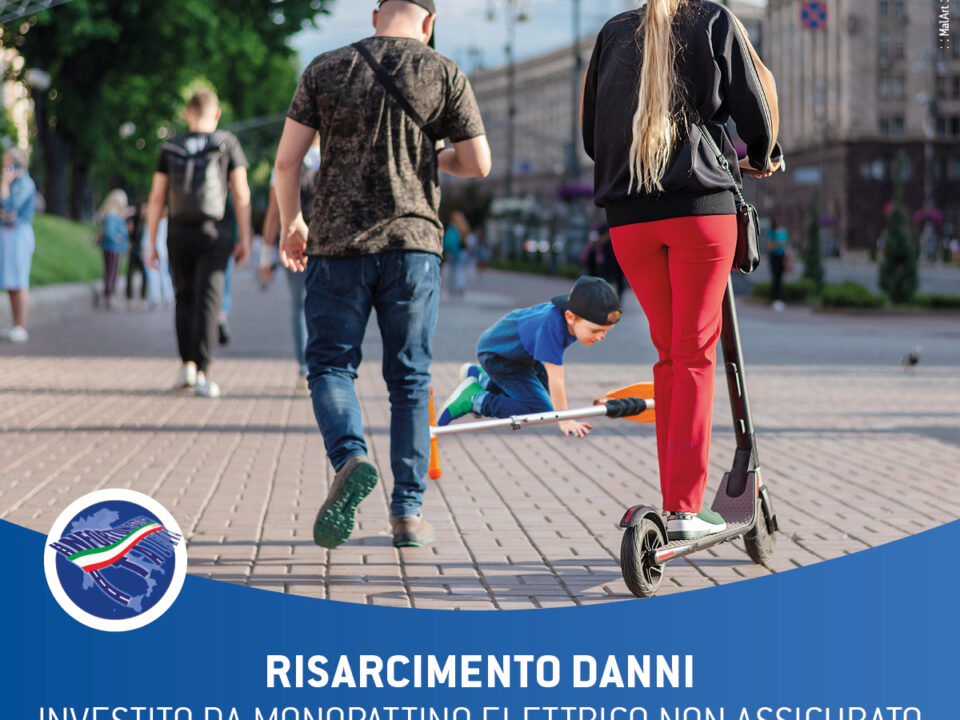 risarcimento danno investito da monopattino elettrico non assicurato