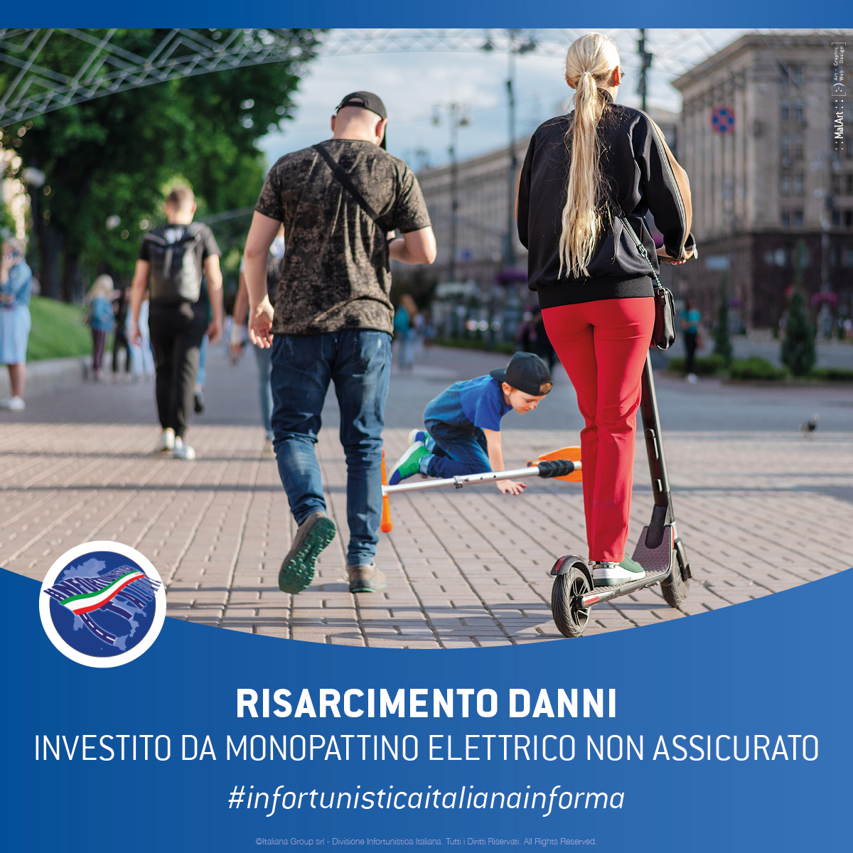 risarcimento danno investito da monopattino elettrico non assicurato