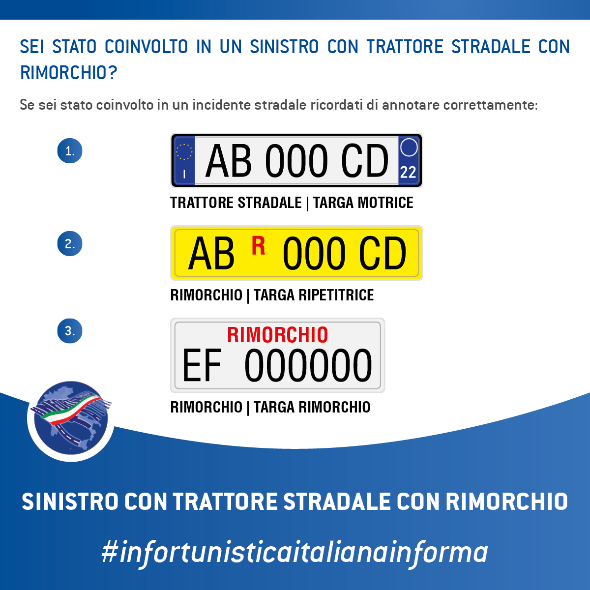 sinistro con trattore stradale con rimorchio